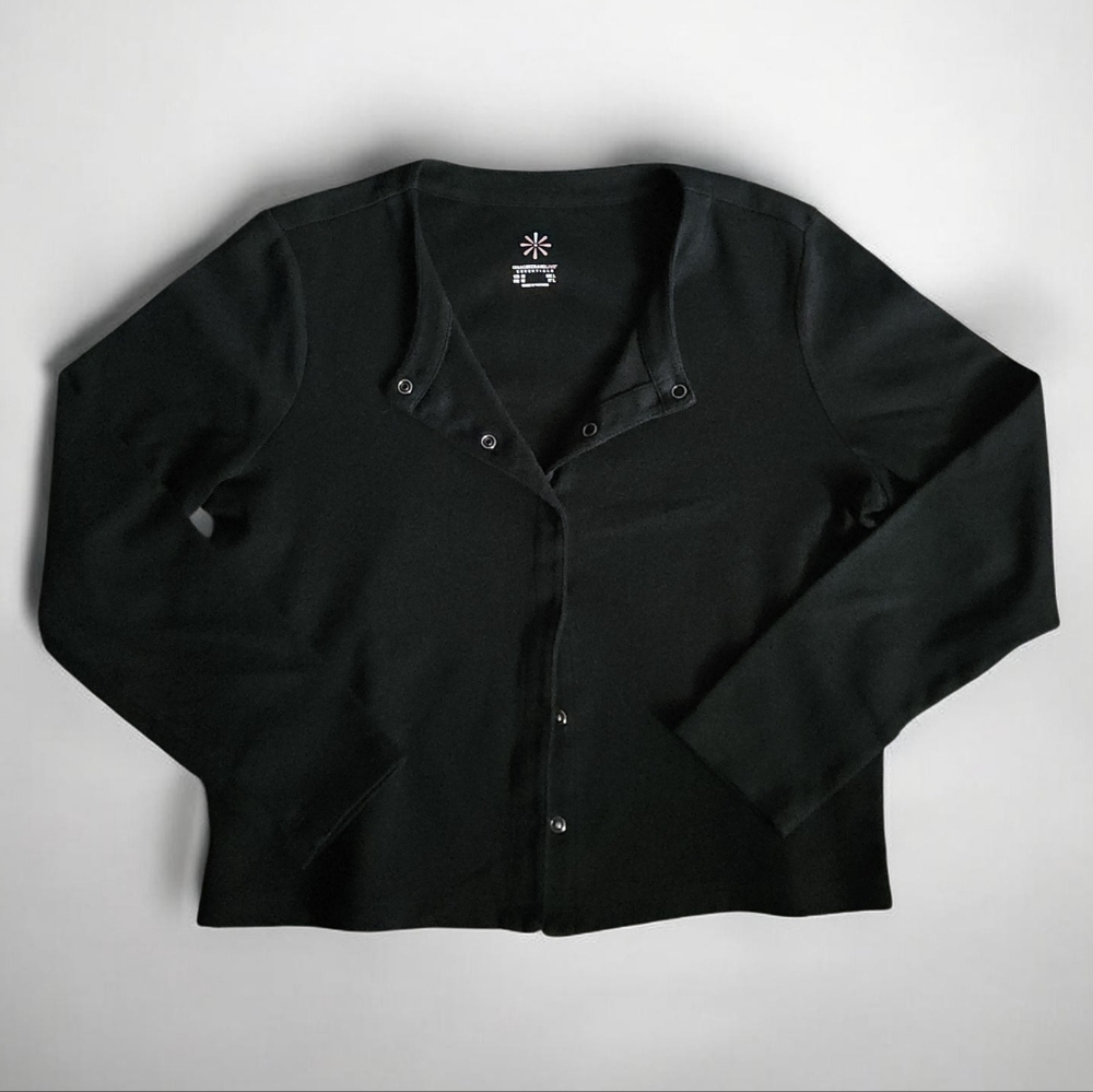 Isaac Mizrahi Black Button Down Shirt-Size Medium